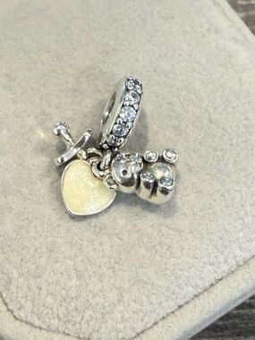 Pandora Baby Teddy Bear dangle, sterling Silver, new
